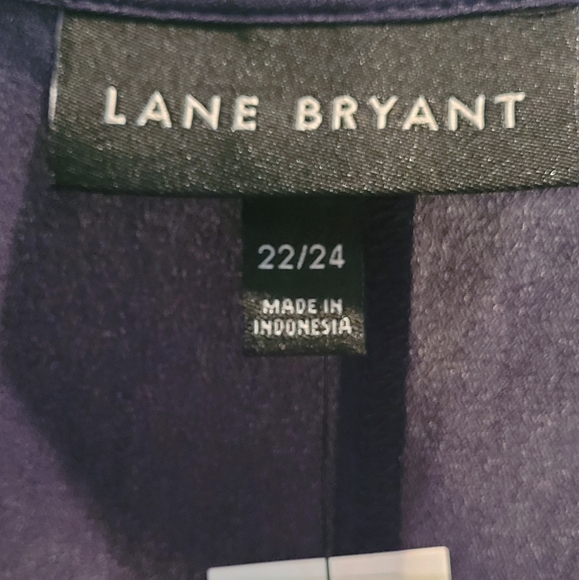 🌺Lane Bryant Peplum Top Drawstring Shoulder Sleeveless Night Sky - Picture 11 of 12